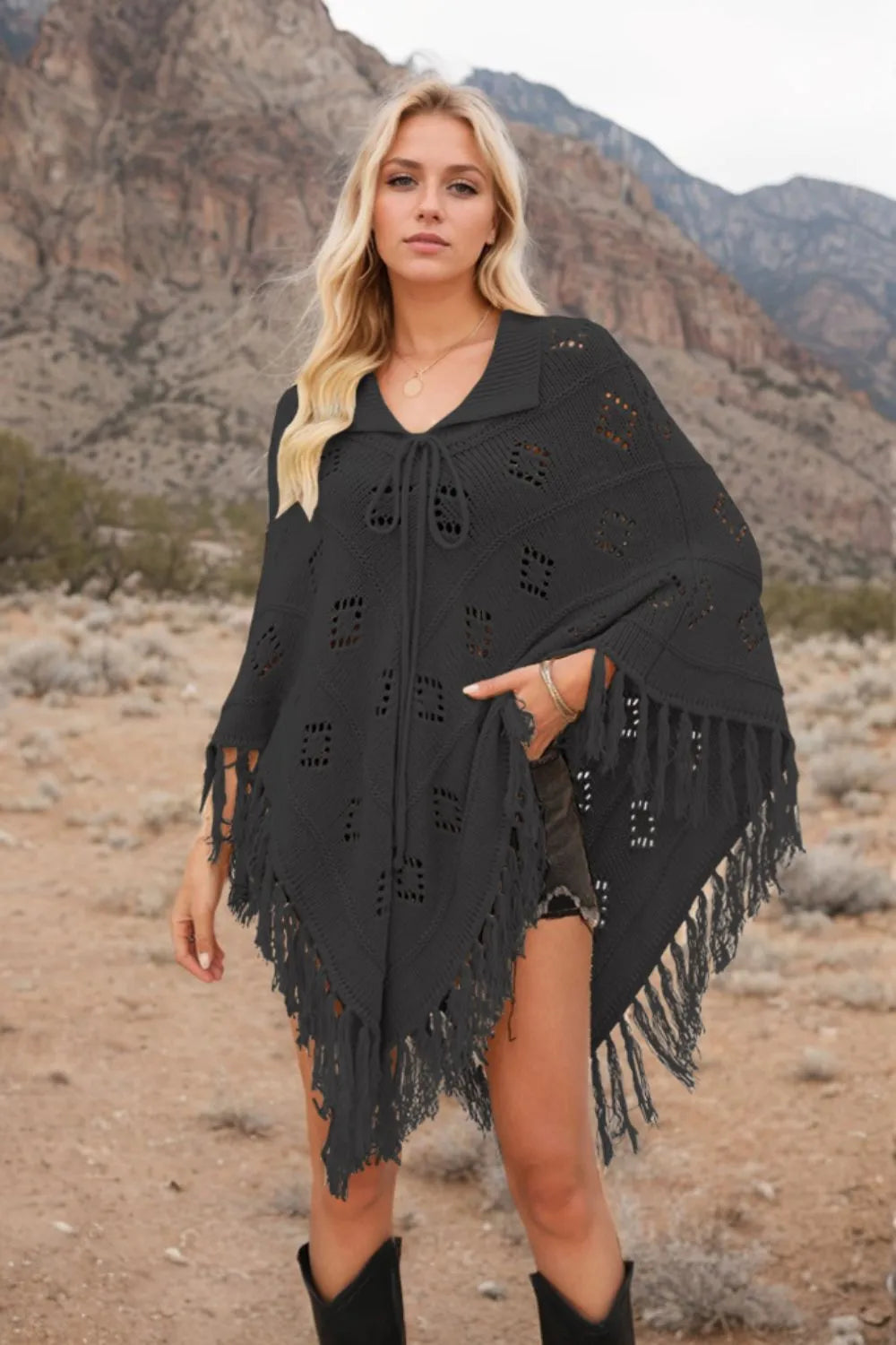Tassel Hem Knit Cover Up (3)
