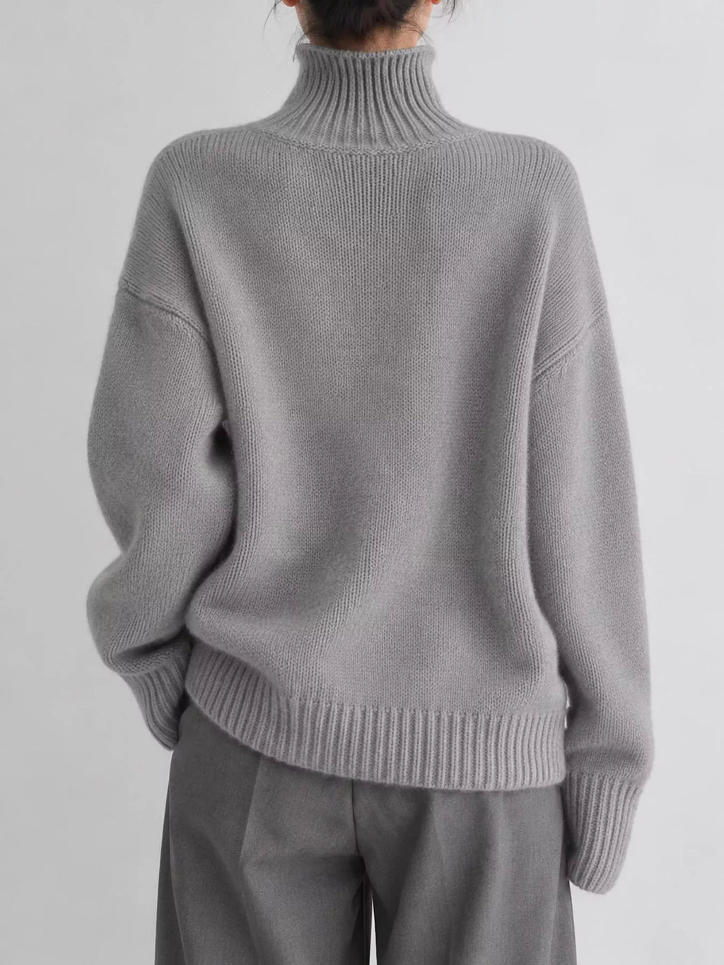Turtleneck Dropped Shoulder Sweater (3)