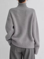 Turtleneck Dropped Shoulder Sweater (3)