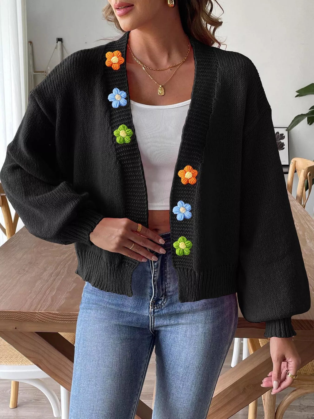Flower Open Front Cardigan (12)