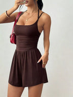 Ruched Spaghetti Strap Romper (2)