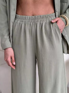 Button Down Shirt Pants Set (12)