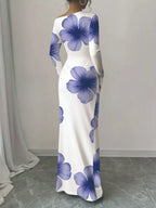 Floral Print One Shoulder Maxi Dress (5)