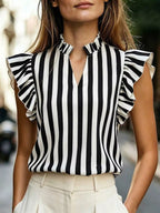 Printed Ruffle Sleeve Blouse (7)