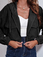 Drawstring Hooded Zip Up Jacket Pockets (16)