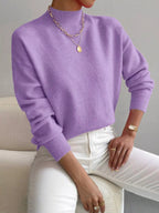 Mock Neck Dropped Shoulder Sweater (24)