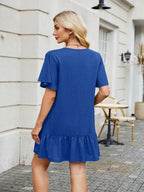 Round Neck Short Sleeve Mini Dress (16)
