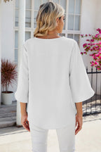 V-neck Three-quarter Sleeve Top (6)