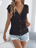 Cable Knit Button-down Cardigan (6)