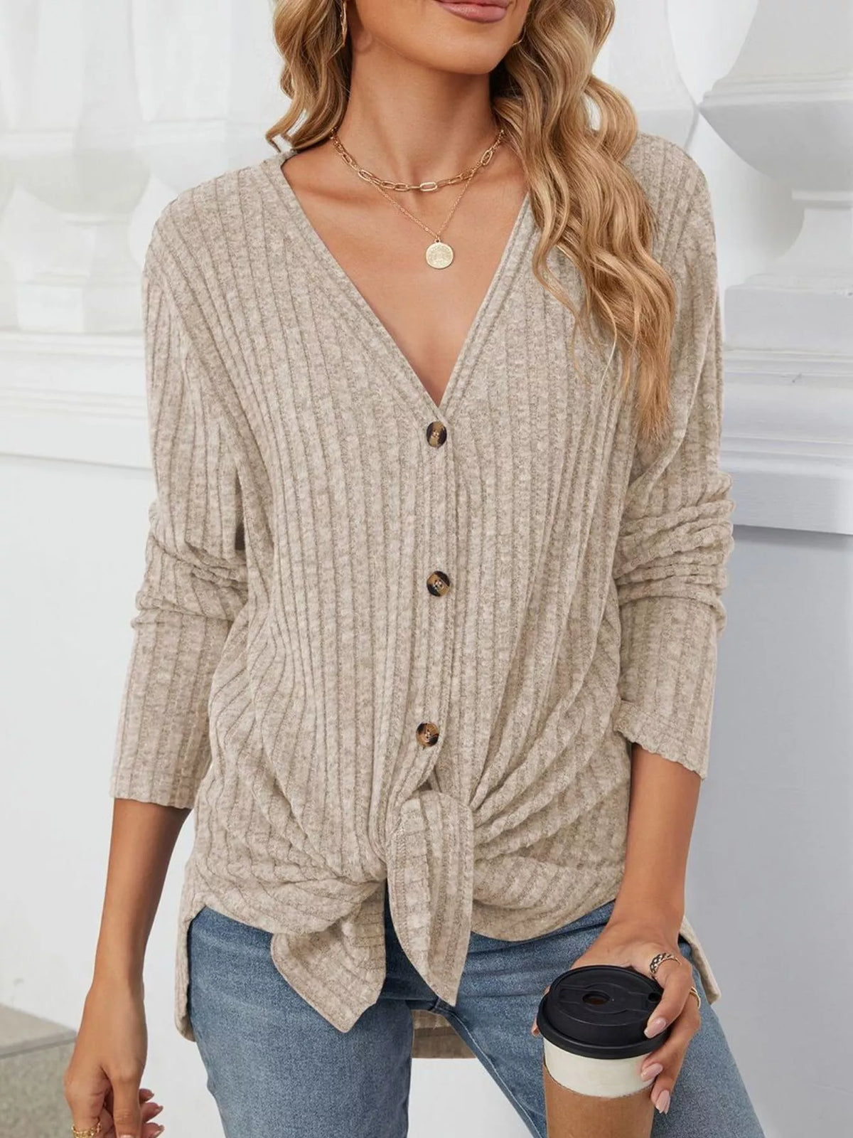 Ribbed Button-up Cardigan (8)