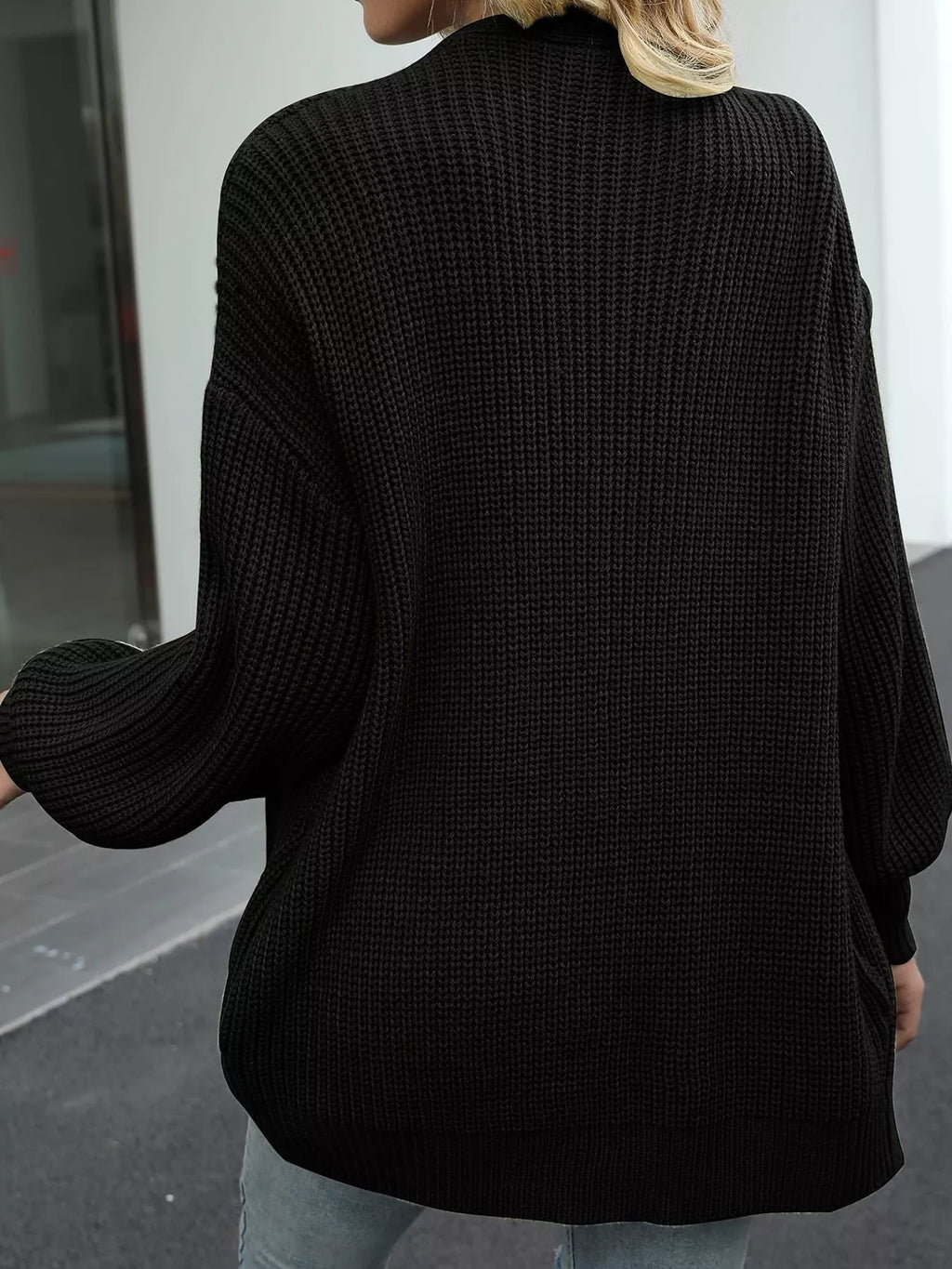 Chunky Knit Open Front Cardigan (17)