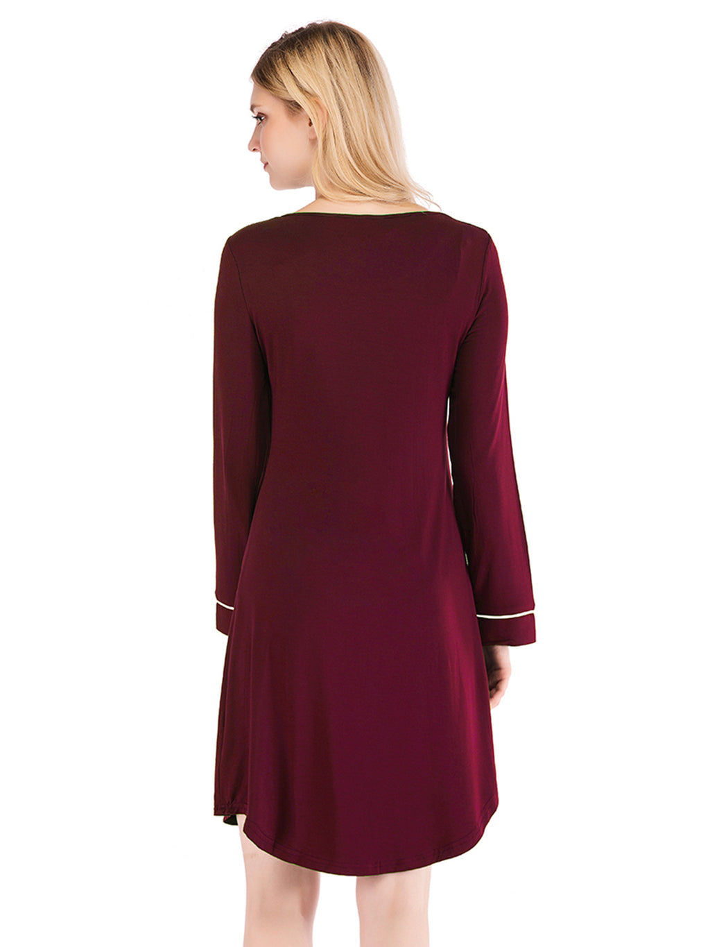 Round Neck Night Dress Pocket (5)