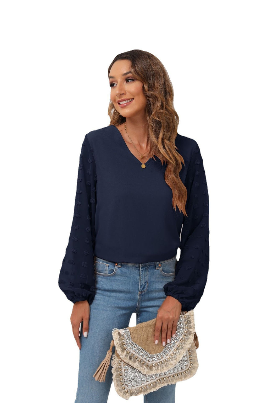 Swiss Dot Balloon Sleeve Blouse (15)