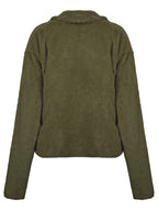 Plush Open Front Dropped Shoulder Jacket (9)