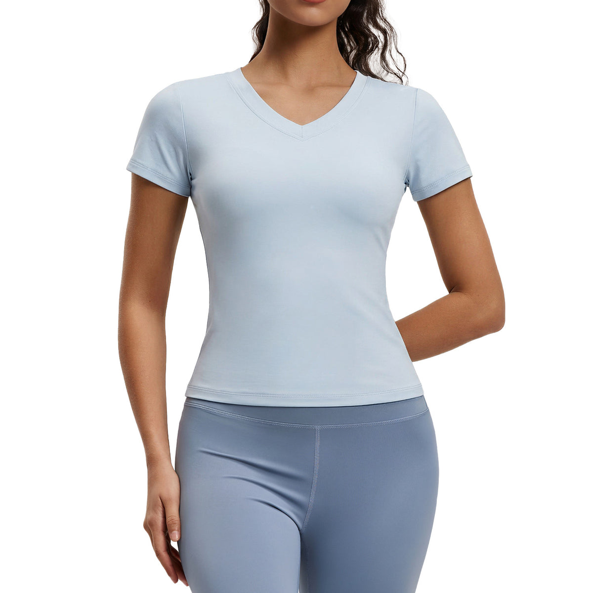 V-neck Short Sleeve Slim-fit Shirt photo 4
