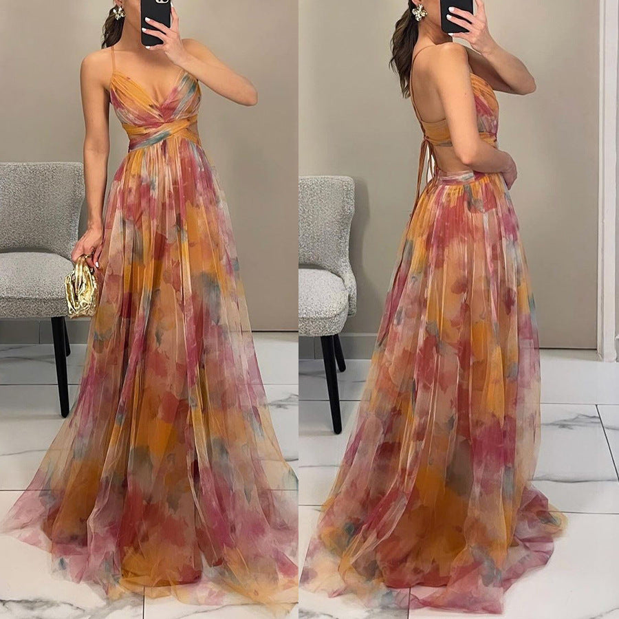 Mesh Print Slip Dress photo 1