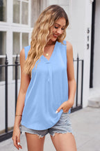 V-neck Curved Hem Satin Tank (6)