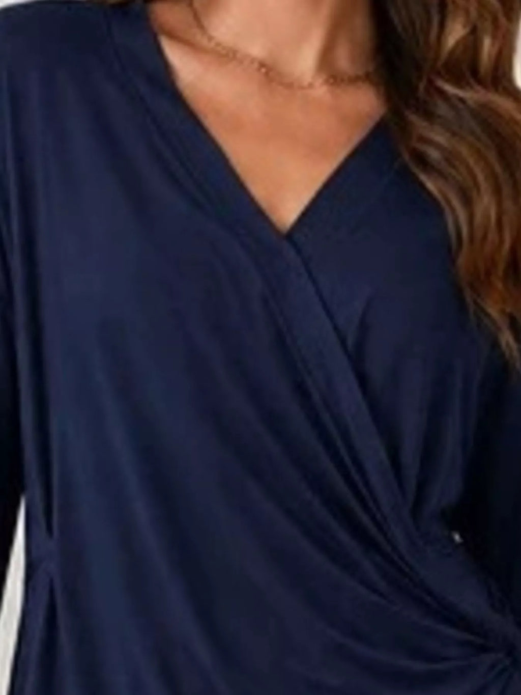 Long Sleeve Wrap T-shirt Side Knot Detail (11)