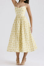 Floral Print Spaghetti Strap Midi Dress (9)