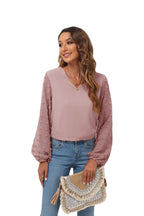 Swiss Dot Balloon Sleeve Blouse (3)
