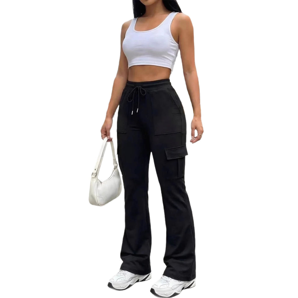 Drawstring Loose Wide-leg Pants photo 2