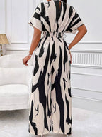 Abstract Print Wide-leg Jumpsuit (4)