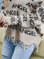 Frayed Hem Long Sleeve Sweater (6)