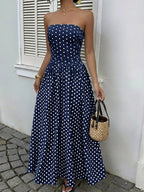 Polka Dot Tube A-line Dress (2)