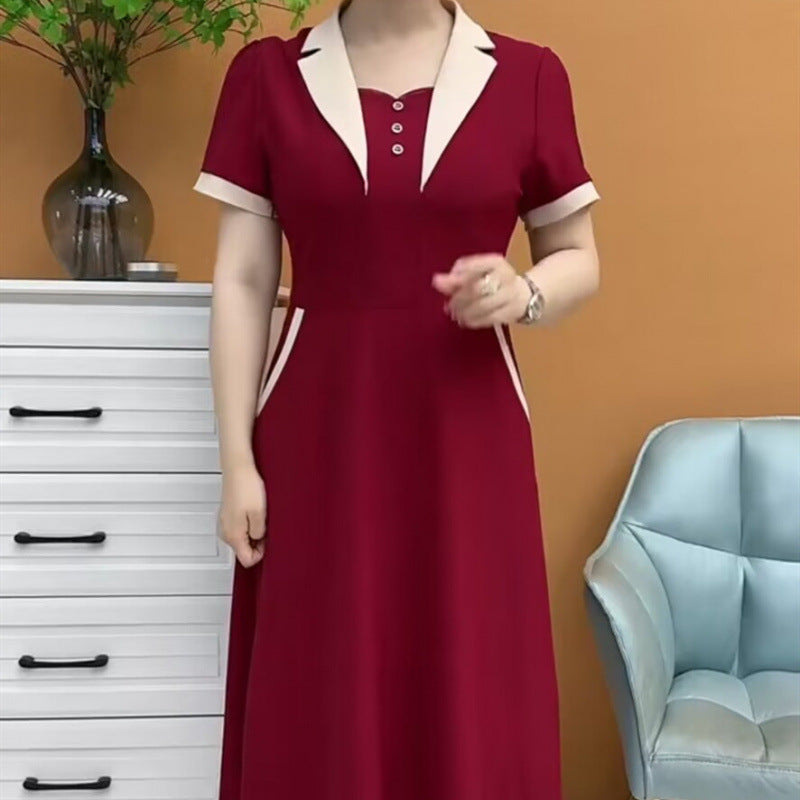 Plus Size Short Sleeve Mid-length Dress photo 3