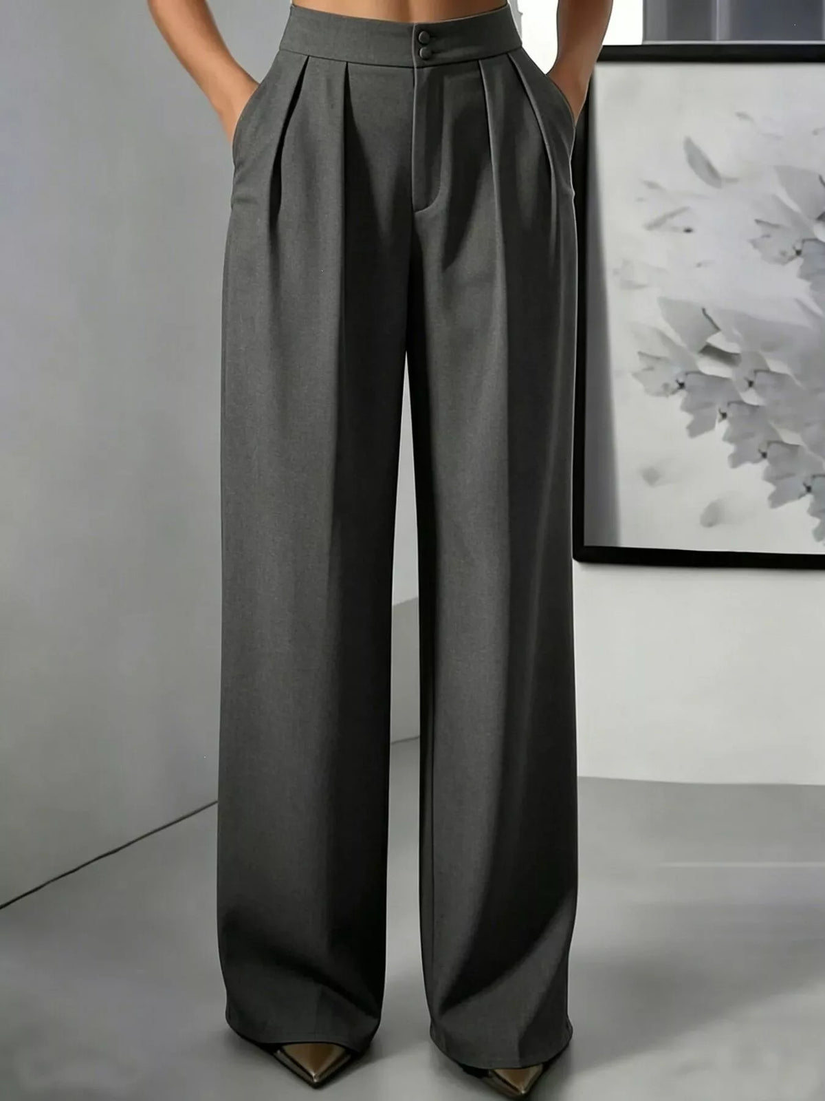 High-waisted Pleated Wide-leg Pants (11)