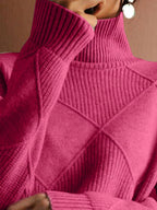 Argyle Pattern Turtleneck Sweater (8)