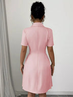 Double-breasted Pleated Blazer Dress (4)