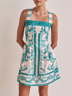 Printed Square Neck Midi Dress (12)
