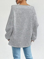 Off-shoulder Drawstring Sweatshirt (3)