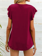 Round Neck Butterfly Sleeve Top (2)