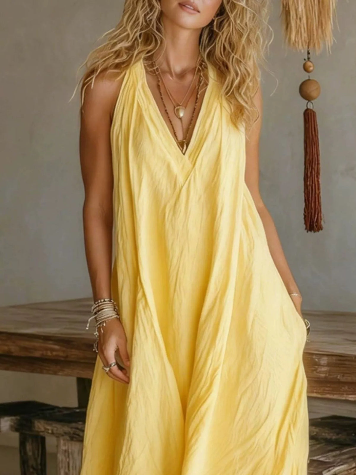 Full Size Sleeveless Flowy Maxi Dress Plus (10)