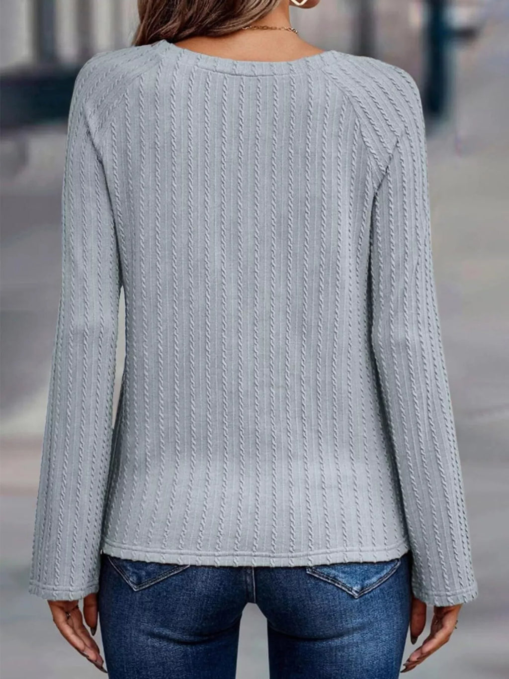 Textured Knit Long Sleeve T-shirt (22)