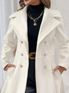 Double-breasted Wool Blend Coat (3)