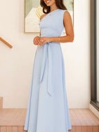 Single Shoulder Tie Waist Maxi Dress (3)