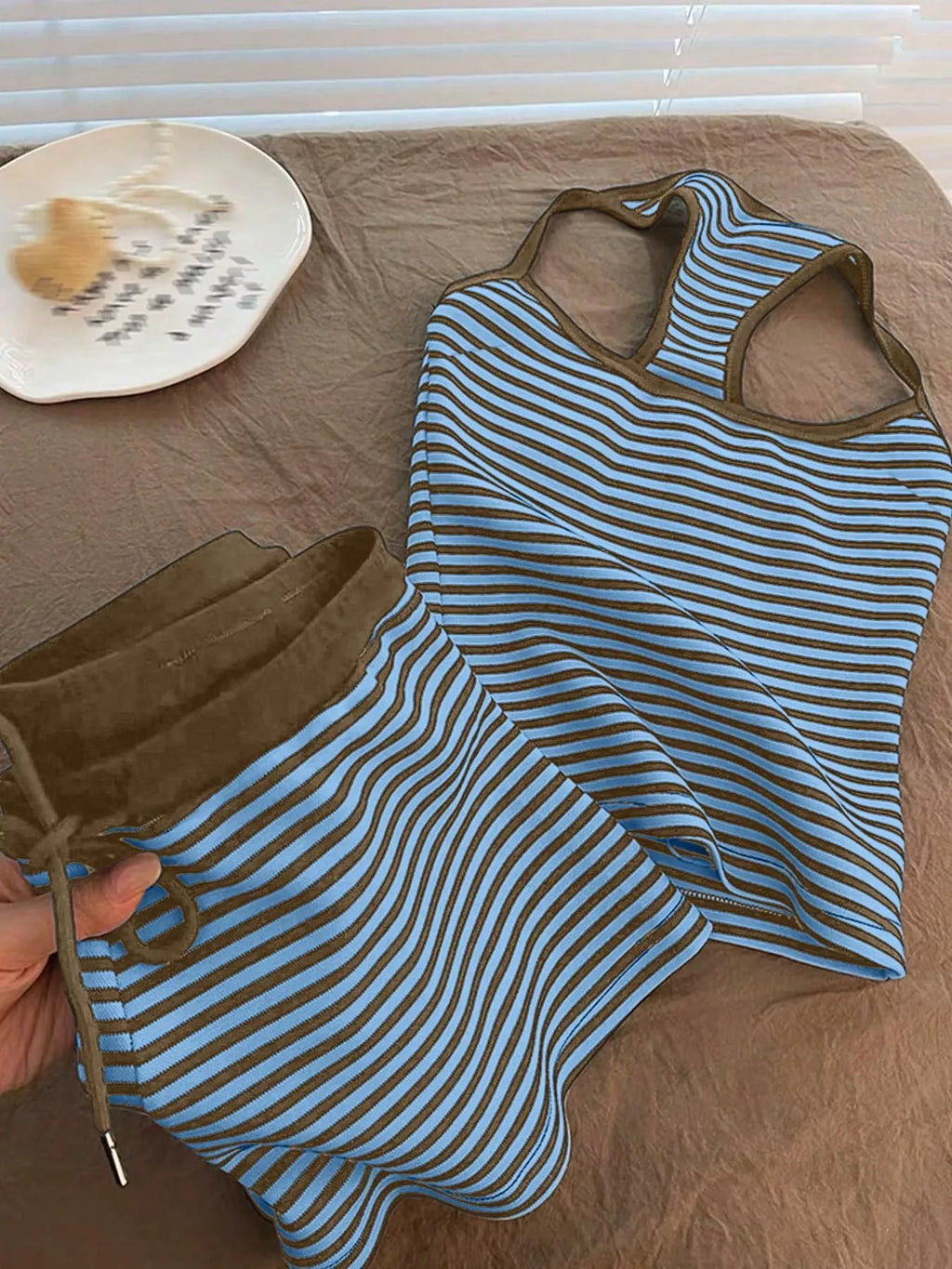 Striped Tank Top Shorts Set (10)