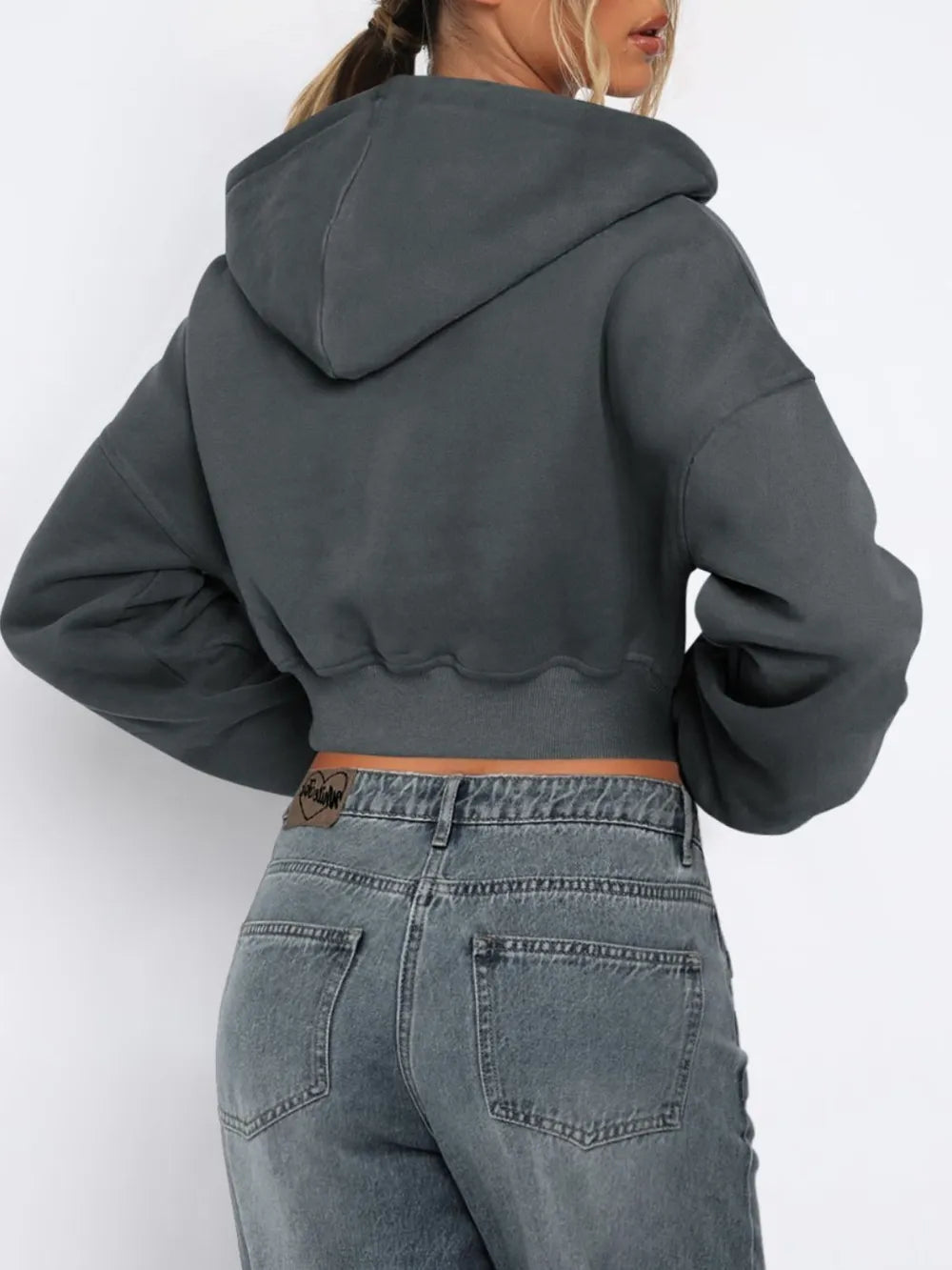 Zip Up Long Sleeve Hooded Cropped Jacket (11)