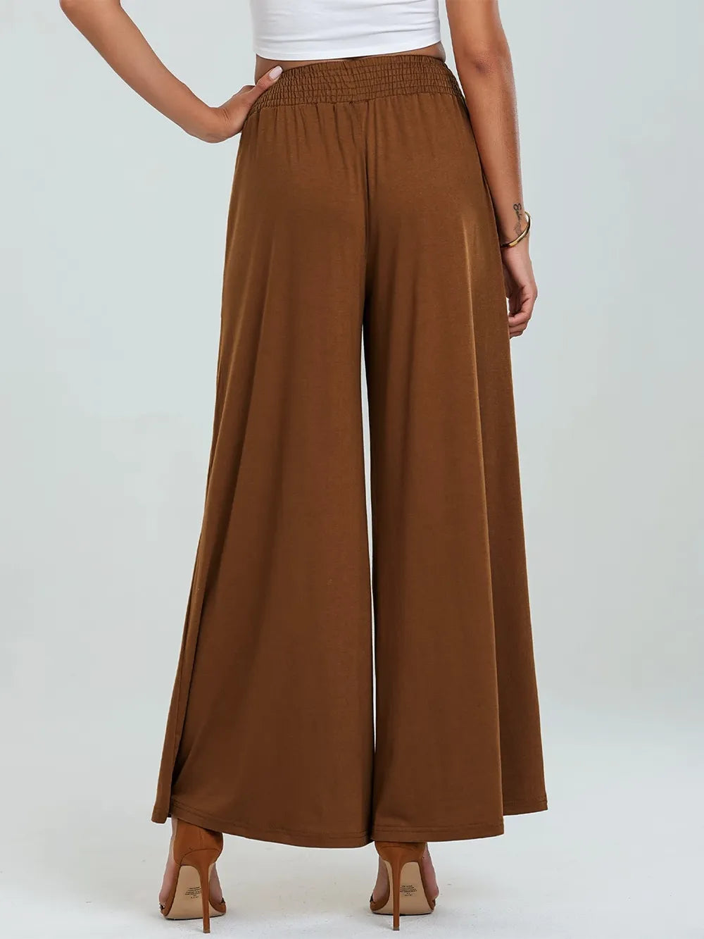 Pocketed Elastic Waist Wide Leg Pants (18)