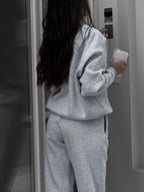 Half Zip Sweatshirt Pants Set (3)