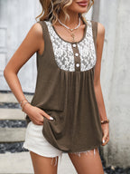 Lace Contrast Scoop Neck Tank (13)