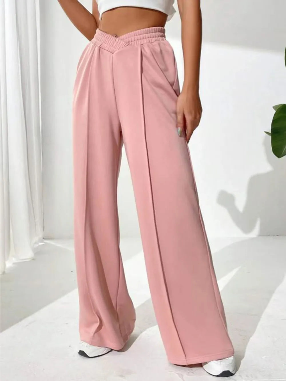 Elastic Waist Wide Leg Pants (17)