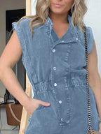 Full Size Button Front Cap Sleeve Denim Jumpsuit Plus (13)