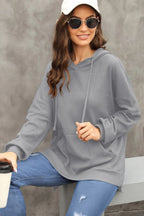 Waffle-knit Long Sleeve Hoodie (2)