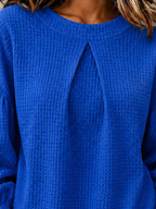 Waffle Knit Round Neck Top (4)
