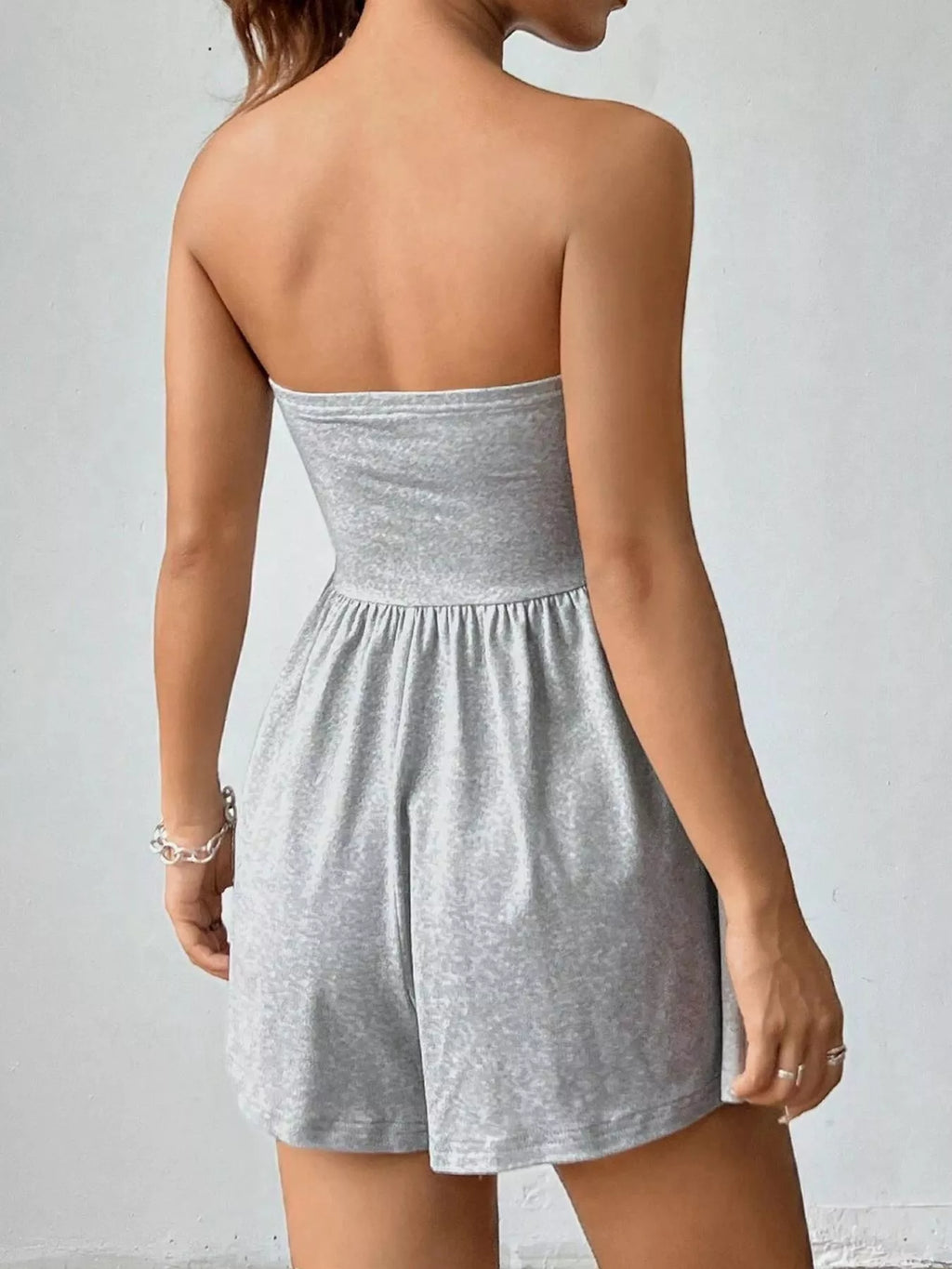 Chic Strapless Ruched Waist Romper (24)