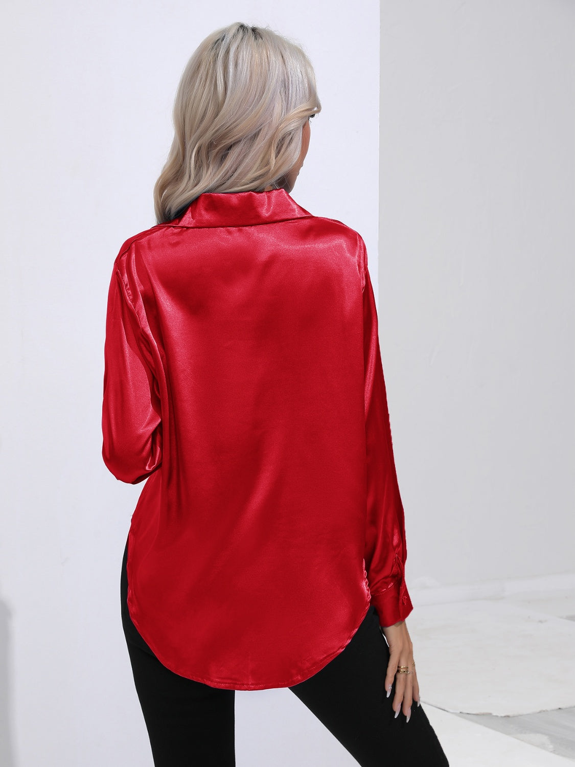 Collared Neck Buttoned Long Sleeve Shirt (6)